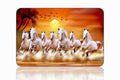 Self-Adhesive 7 Running Horses Wall Painting (14 x 11 Inch)
