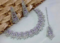 Elegant Lavender Stone Choker Set