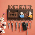"DON'T GIVE UP" Wooden Key Organizer
