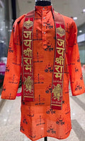 Printed Saffron Kurta