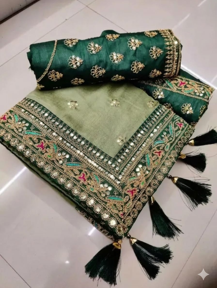 Silk Saree with Embroidered Blouse