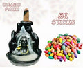 Divine Lord Shiva Smoke Backflow Cone Incense Fountain with 50 Free Scented Sticks (Antique Black)